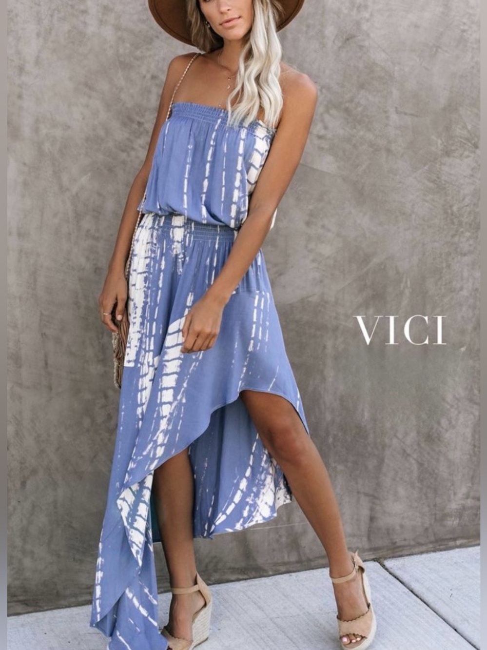 VICI strapless asymmetrical tube dress